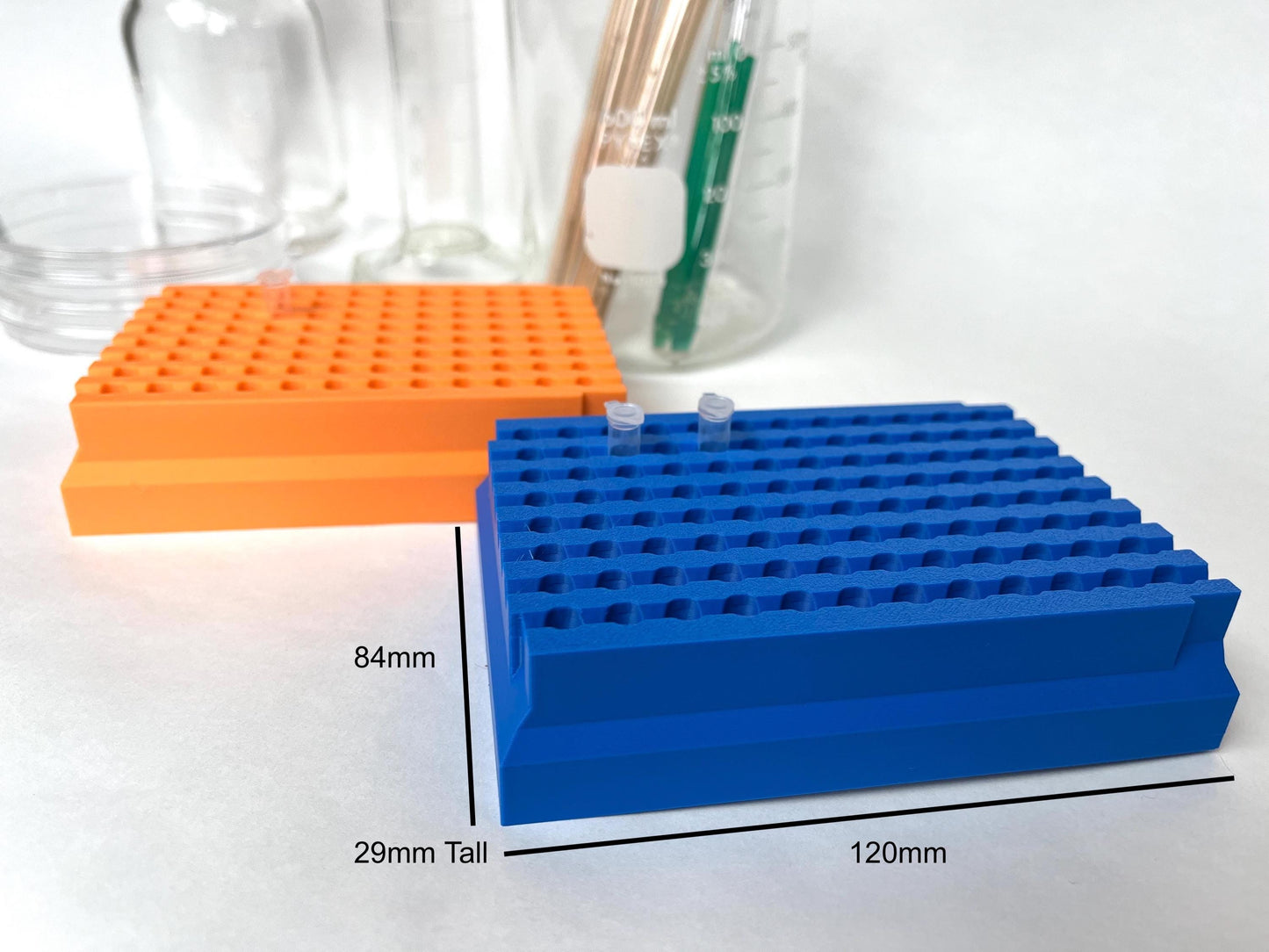 Stackable 96-Well PCR Tube Rack | 0.2mL Laboratory Sample Organization System | Custom Colors