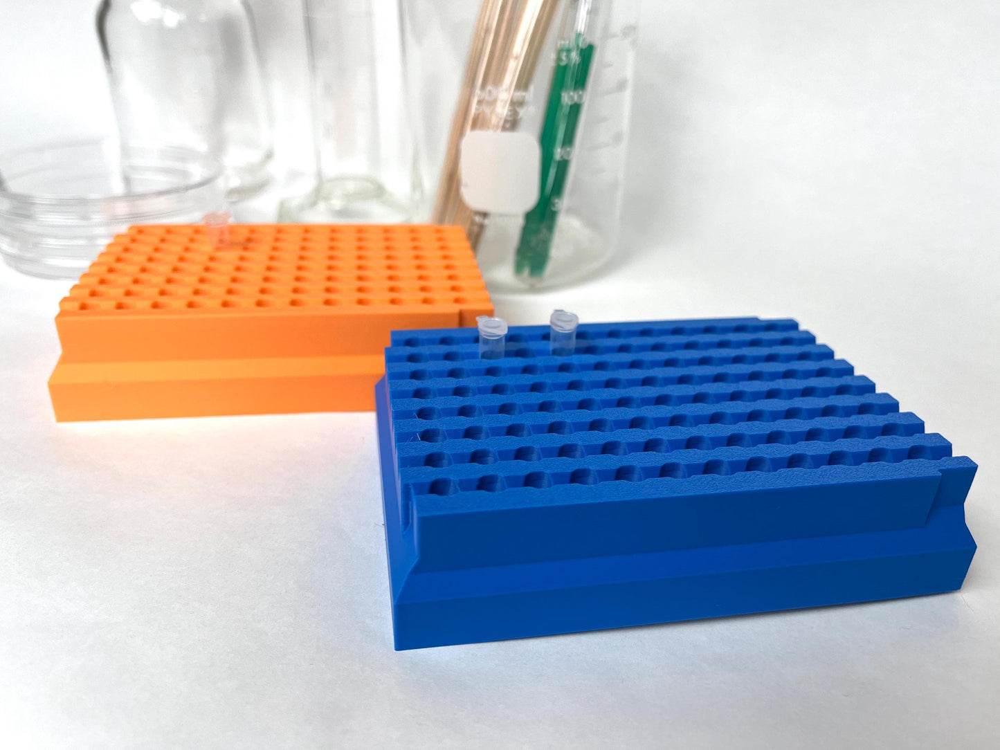 Stackable 96-Well PCR Tube Rack | 0.2mL Laboratory Sample Organization System | Custom Colors