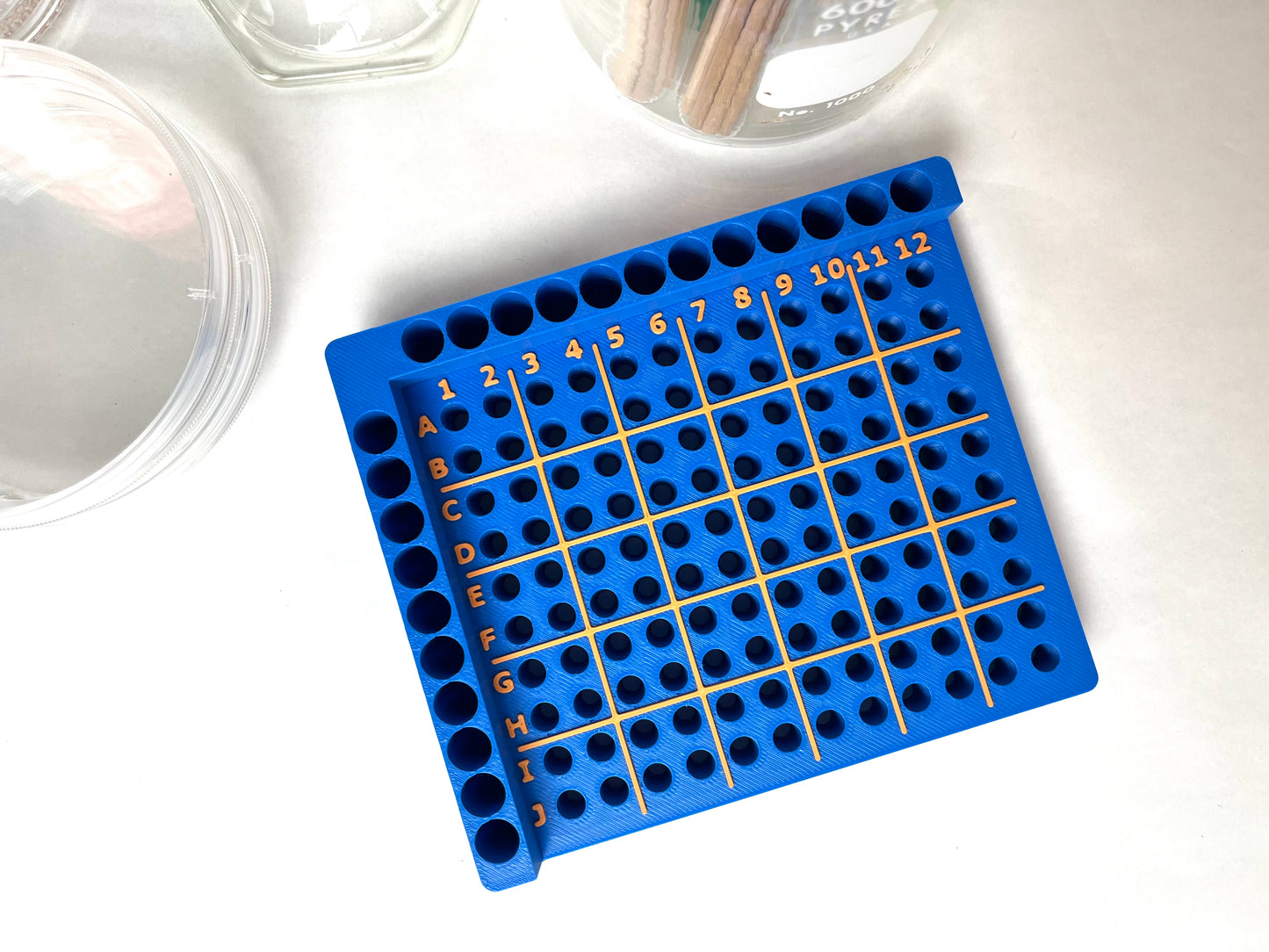 High Contrast Custom 2 Color Laboratory 120-Tube PCR Organizer Rack