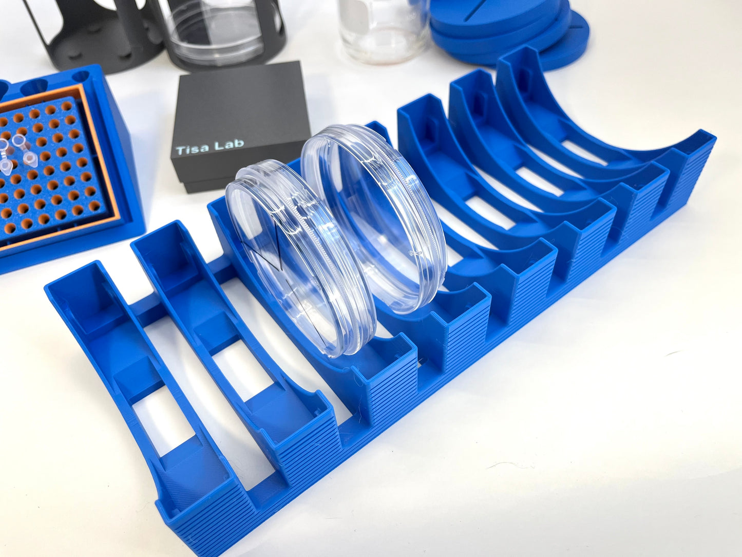 8-Slot Petri Dish Holder Universal for Any Laboratory | Square and Round Compatible