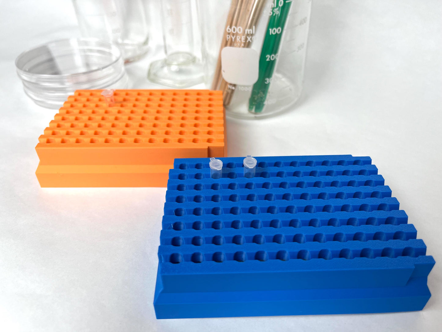 Stackable 96-Well PCR Tube Rack | 0.2mL Laboratory Sample Organization System | Custom Colors