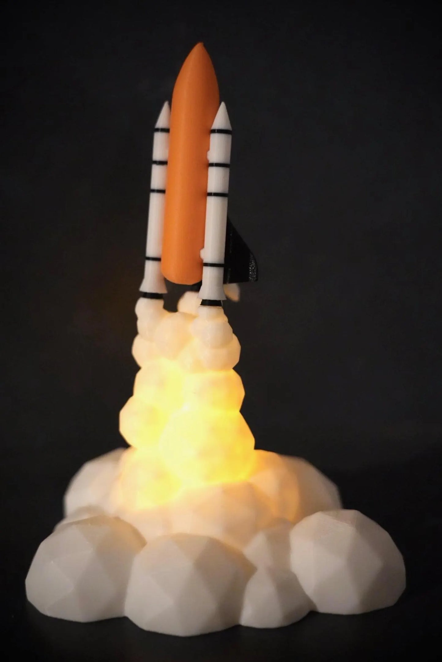 Space Shuttle Launch Night Light - Realistic NASA Rocket Lamp with Flickering LED - Perfect Space Decor Gift