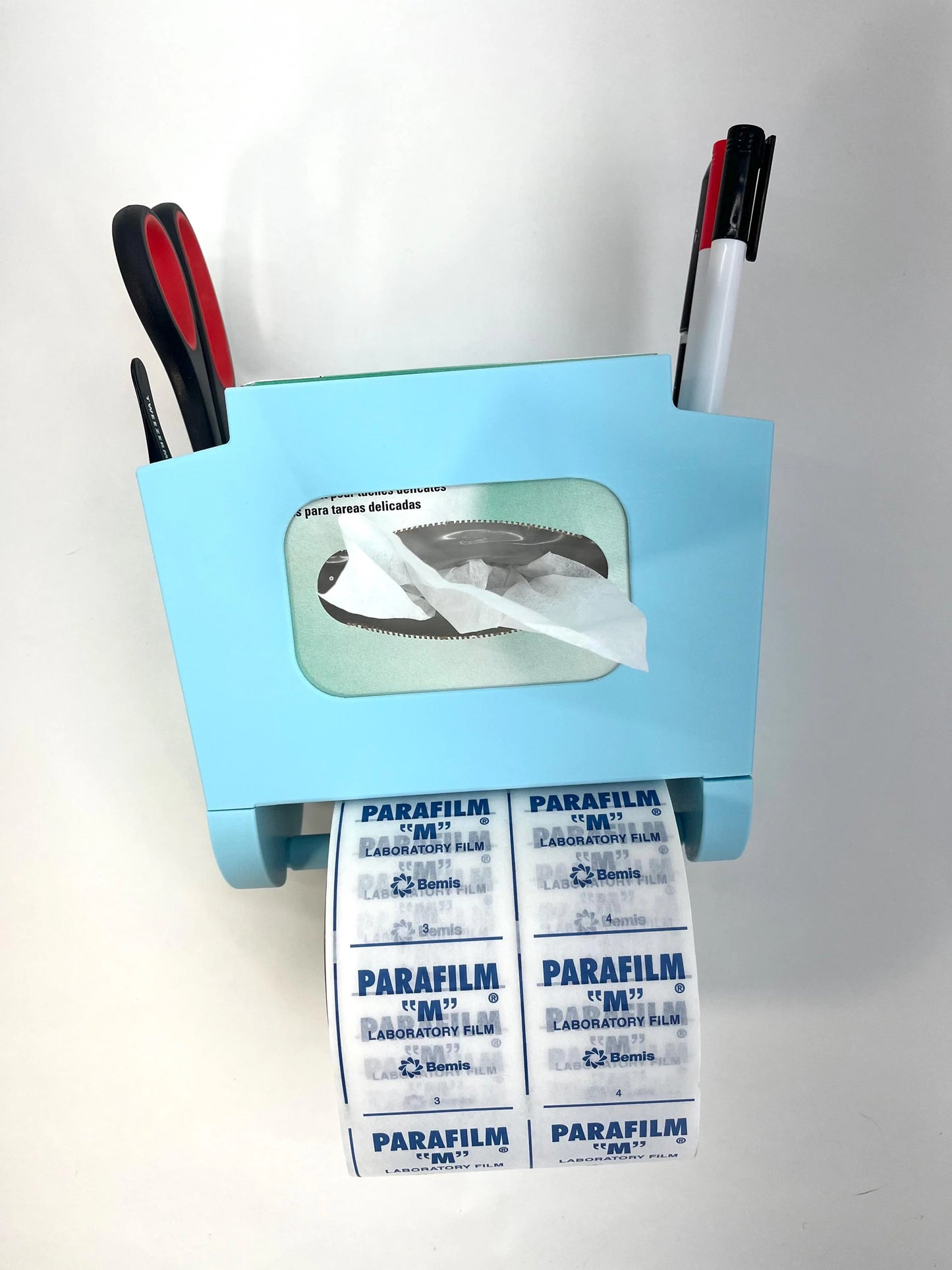 Kimwipe and Parafilm Dispenser with Pen Holder Lab Organizer Caddy