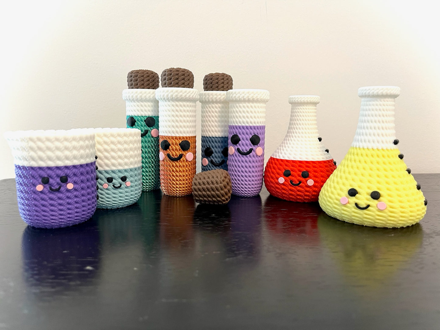 Kawaii Lab Toy Set - Science Desk Decor, Chemistry Teacher Gift, STEM Desk Accessories