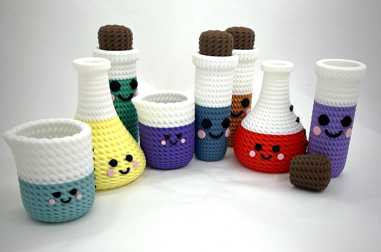 Kawaii Lab Toy Set - Science Desk Decor, Chemistry Teacher Gift, STEM Desk Accessories