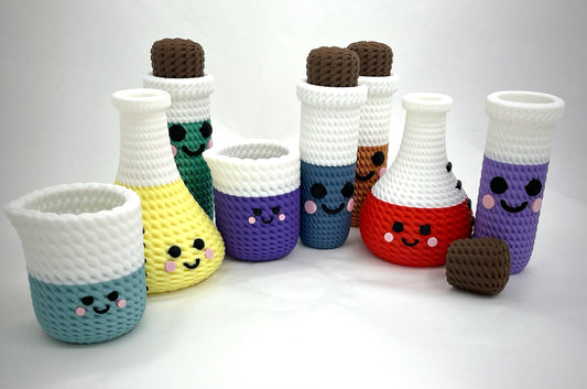 Kawaii Lab Toy Set - Science Desk Decor, Chemistry Teacher Gift, STEM Desk Accessories