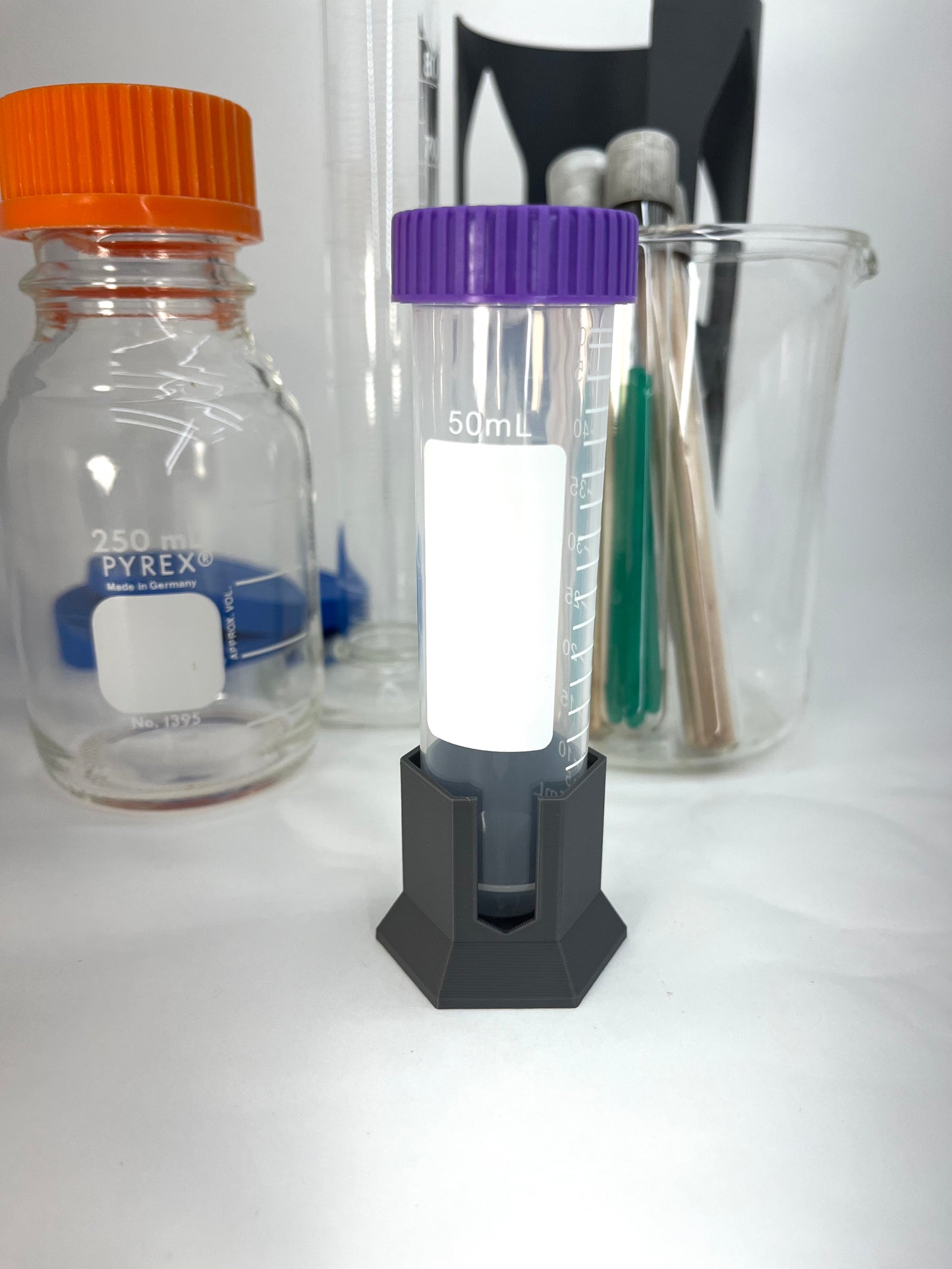 Single 50ml Tube Holder Stand - Customizable Centrifuge Tube Rack - Laboratory Tube Stand - Lab Organization - Test Tube Holder - 3D Printed Lab Equipment