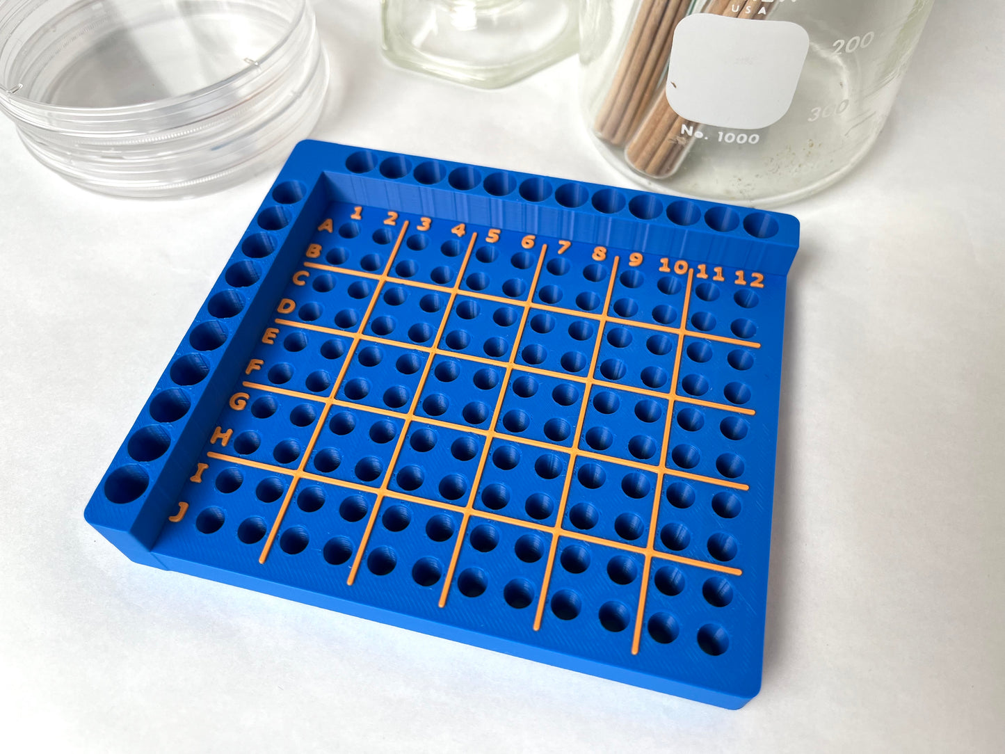High Contrast Custom 2 Color Laboratory 120-Tube PCR Organizer Rack