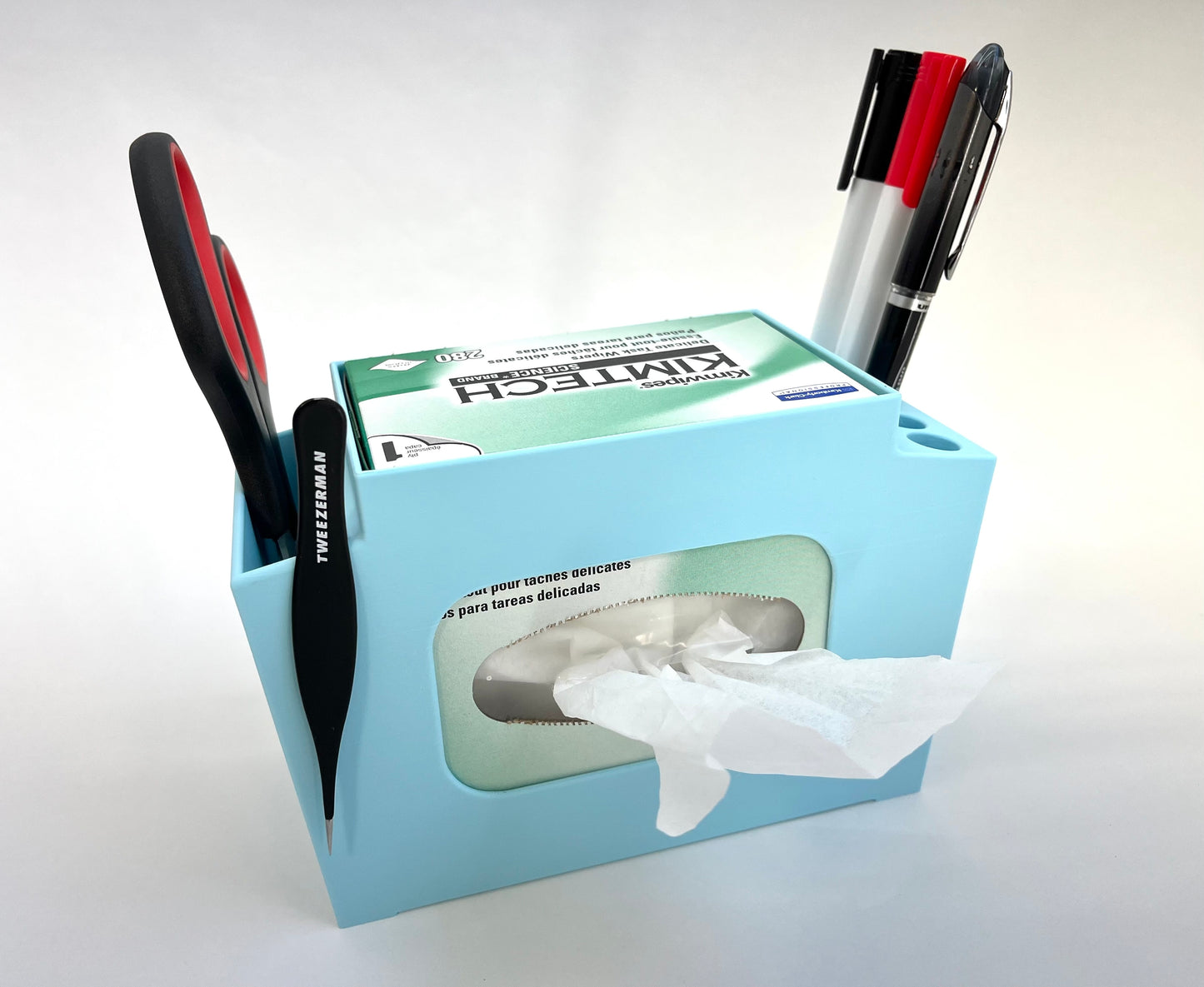 Kimwipe and Parafilm Dispenser with Pen Holder Lab Organizer Caddy