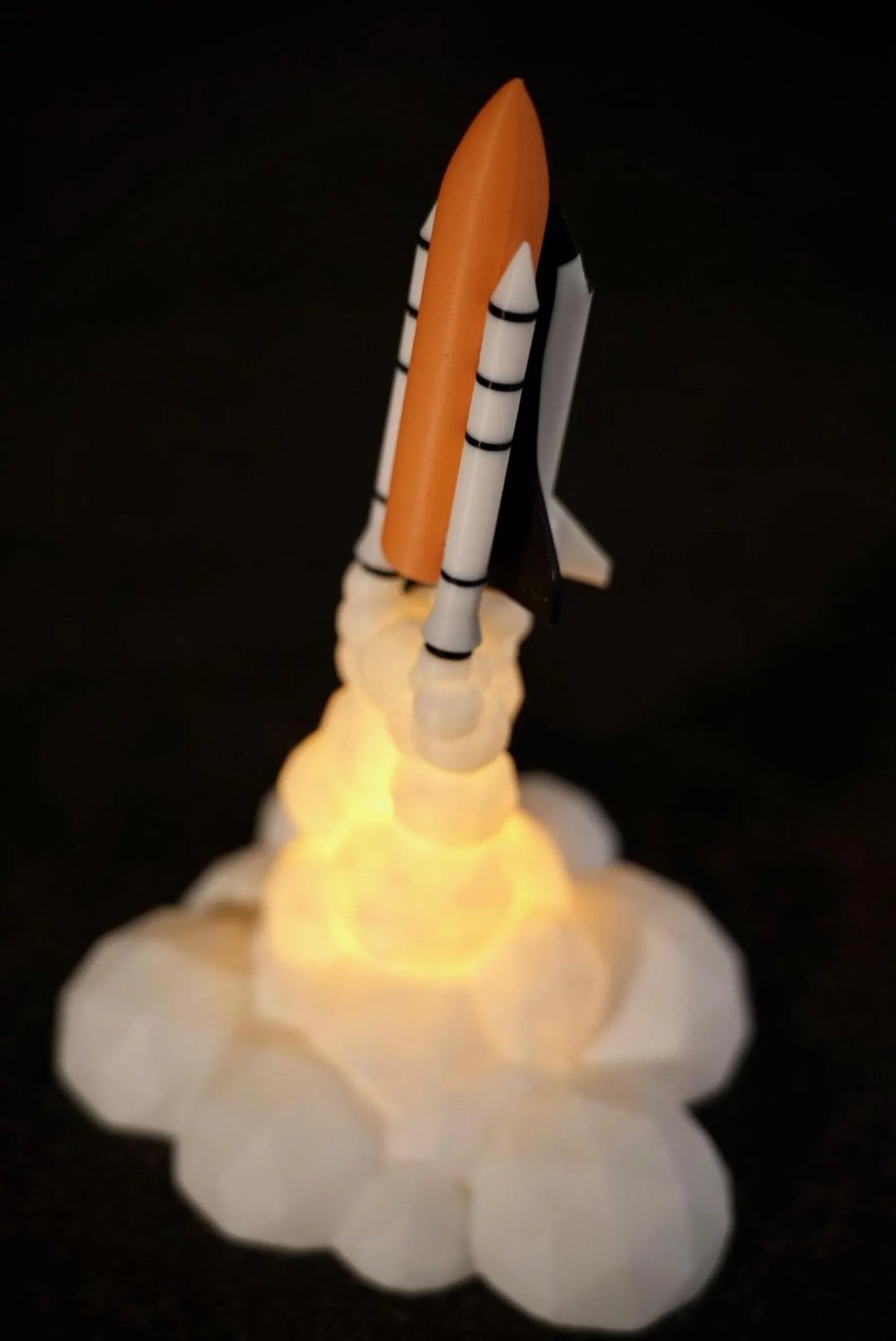Space Shuttle Launch Night Light - Realistic NASA Rocket Lamp with Flickering LED - Perfect Space Decor Gift